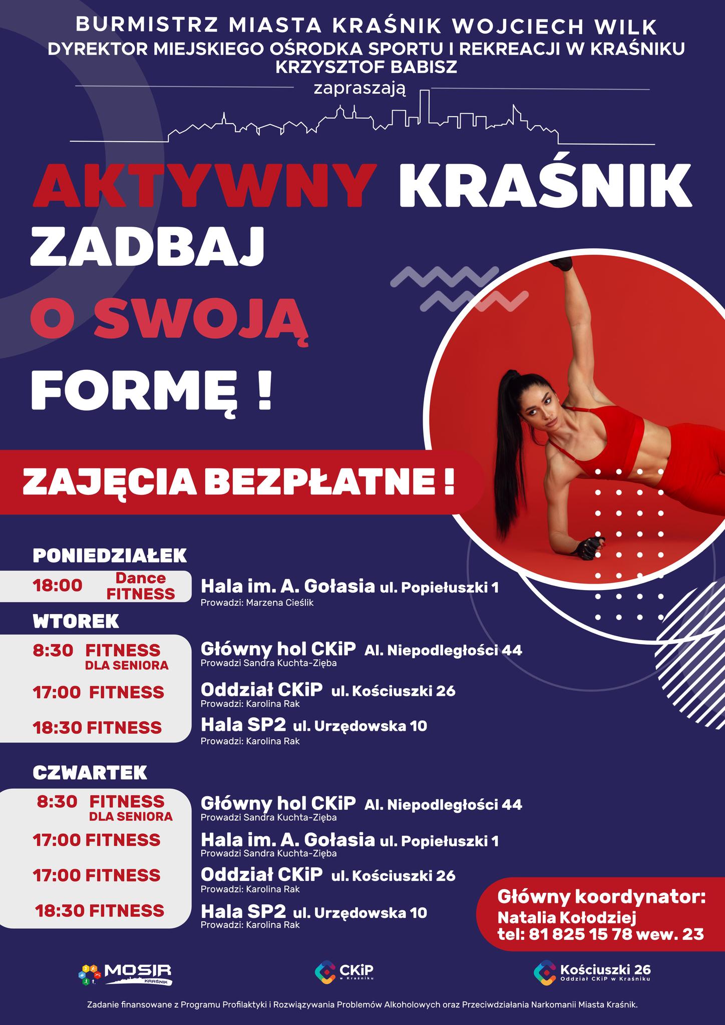 Aktywny Kraśnik – harmonogram zajęć Fitness